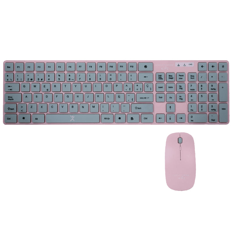Perfect Choice PC-201069 teclado Ratón incluido Hogar RF inalámbrico Rosa, Interruptor de llave de tijera