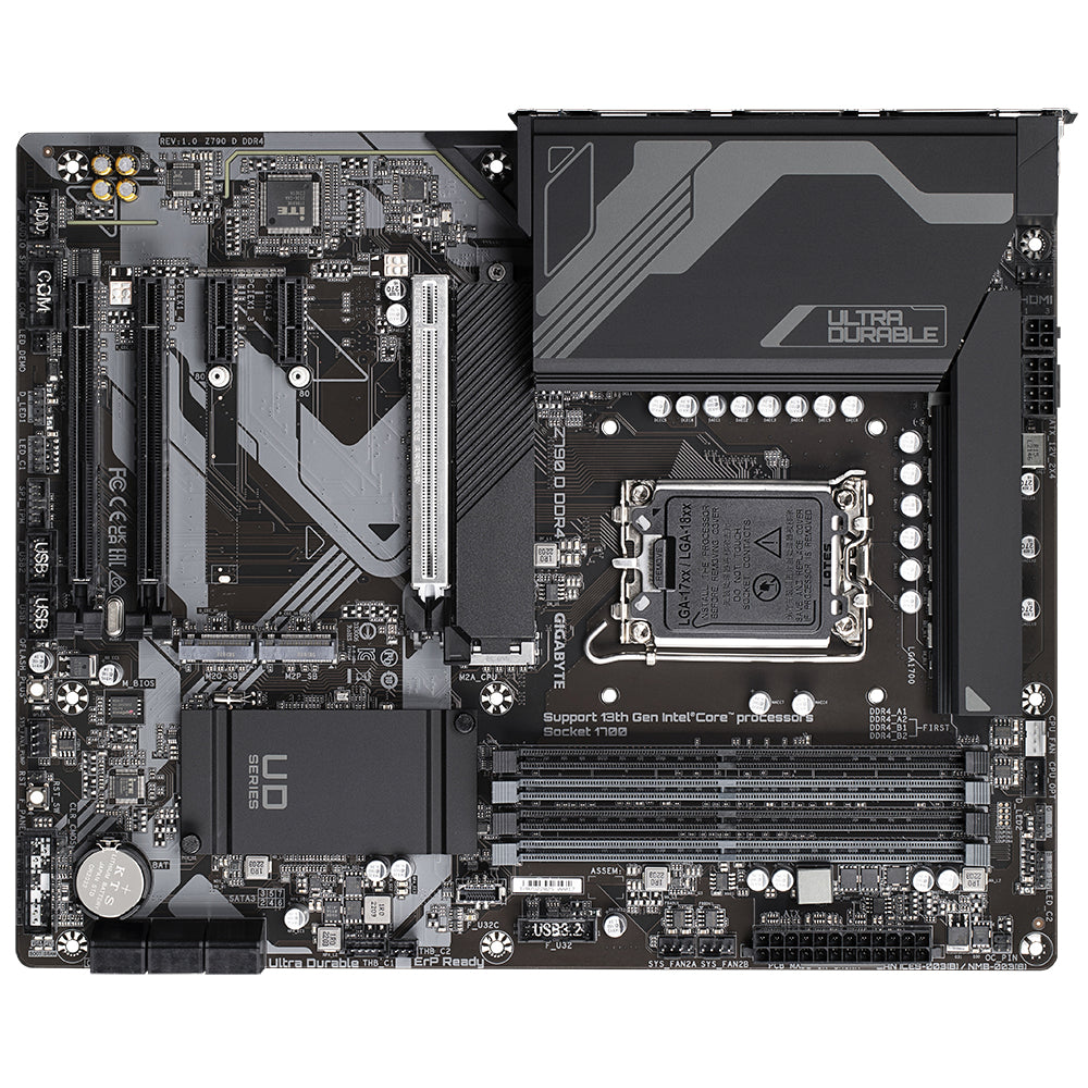 GIGABYTE Z790 D DDR4 Placa base - Compatible con procesadores Intel Core 14th Gen CPUs, 16+1+1 Phases Digital VRM, up to 5333MHz DDR4 (OC), 3xPCIe 4.0 M.2, 2.5GbE LAN, USB 3.2 Gen 2x2 placas base Intel LGA 1700 LGA 1700 128 GB