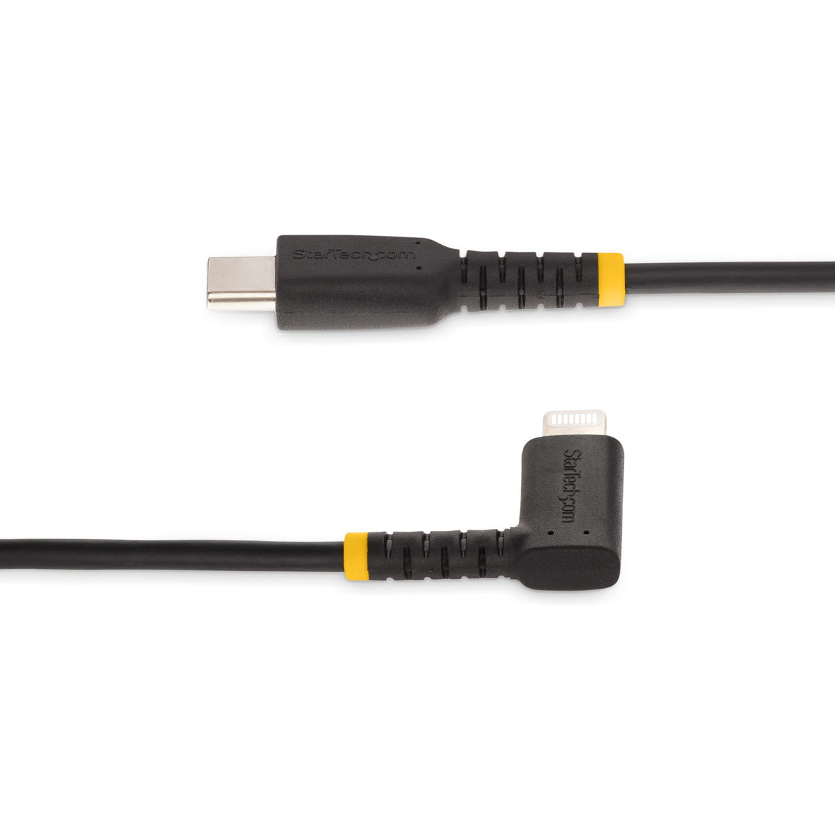 StarTech.com Cable de 2m USB-C a Lightning - Cable USB 2.0 a Lightning Acodado - Cable USB Tipo C a Lightning - Cable de Carga - Cable Lightning con Certificación MFi para iPhone Cable Negro 2 m USB C Lightning