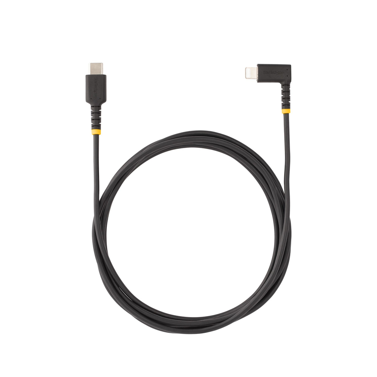 StarTech.com Cable de 2m USB-C a Lightning - Cable USB 2.0 a Lightning Acodado - Cable USB Tipo C a Lightning - Cable de Carga - Cable Lightning con Certificación MFi para iPhone Cable Negro 2 m USB C Lightning