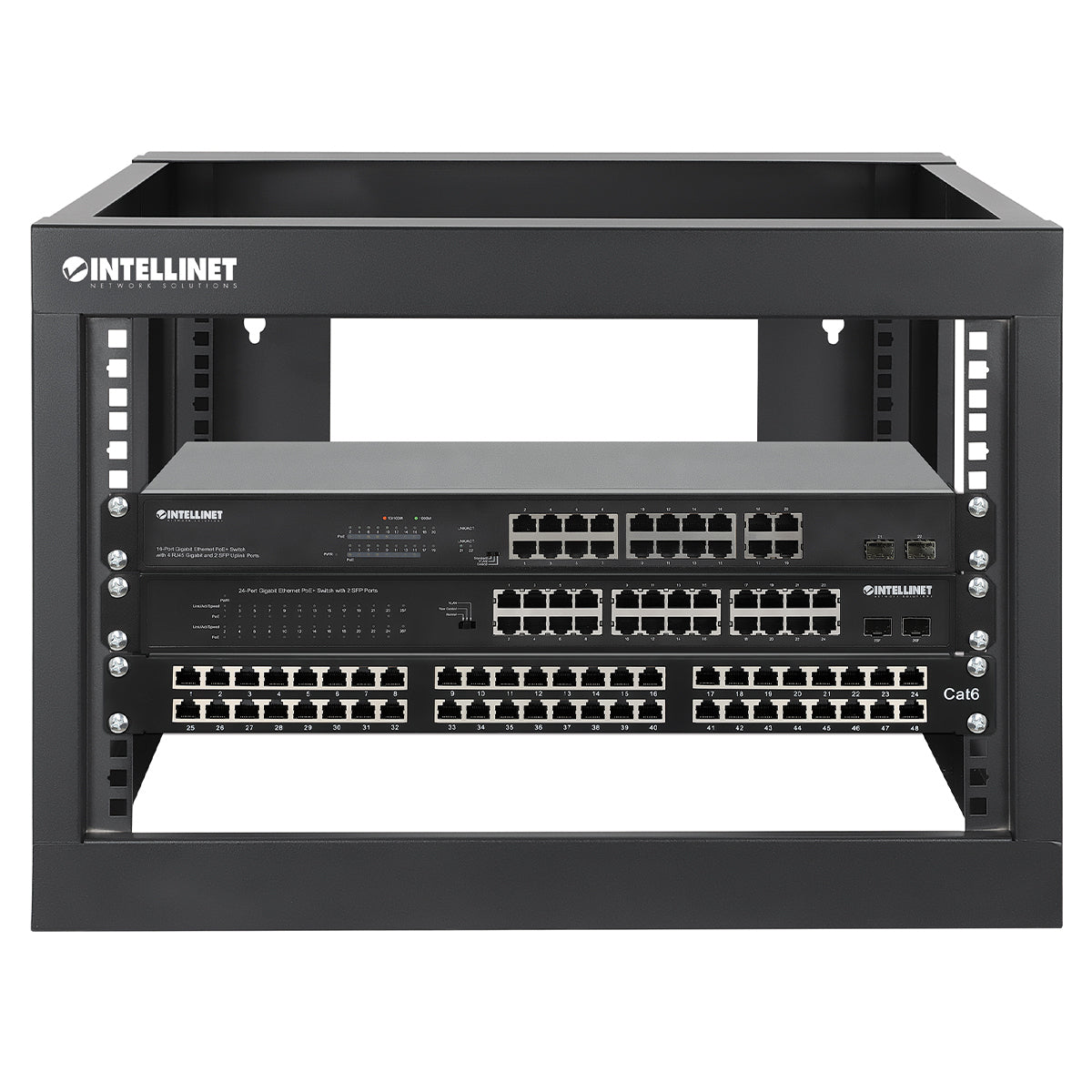 Intellinet 716031 Rack Estructura de rack Negro SPCC, Acero 40 kg