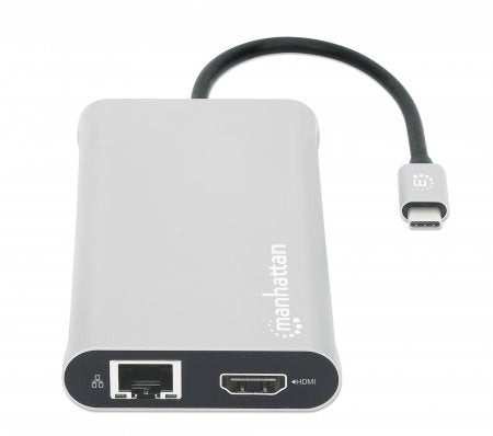 Manhattan Docking Station USB-C para Triple Monitor Laptop Alámbrico USB 3.2 Gen 1 (3.1 Gen 1) Type-C 4 2