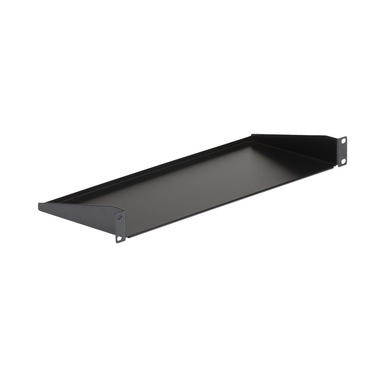 StarTech.com Bandeja Estante Fijo Voladizo Universal 1U de 19" Pulgadas para Rack Armario de Servidores - en Acero - Capacidad de 15kg - 7" (180mm) de Profundidad - Negro Rack Estantería Negro Acero 15 kg