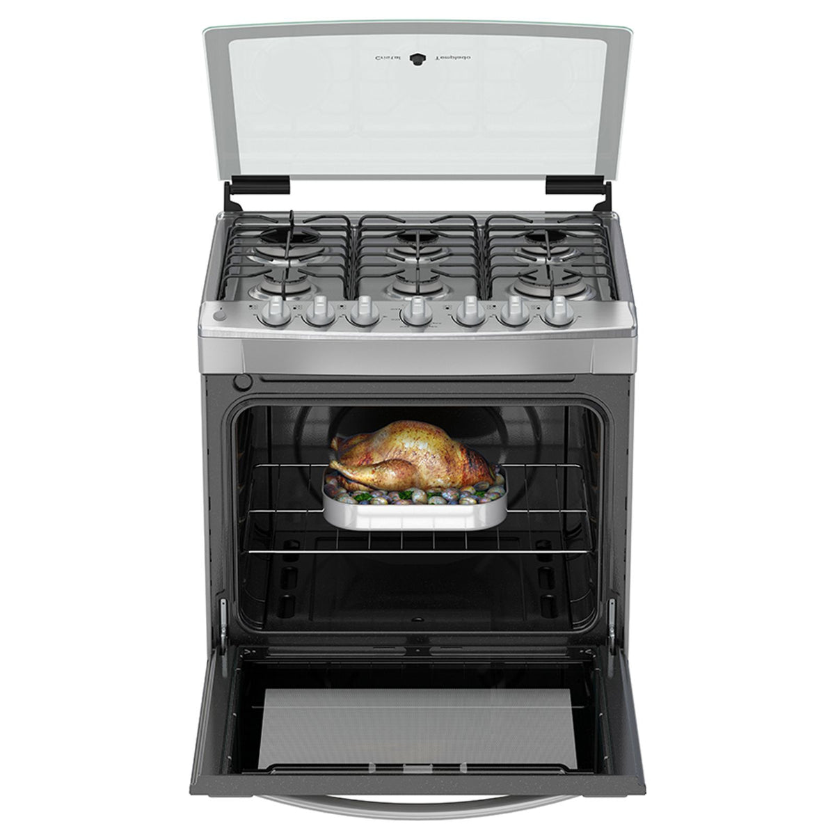 Whirlpool WF7419D estufa Independiente Gas licuado del petróleo (LPG) Gris