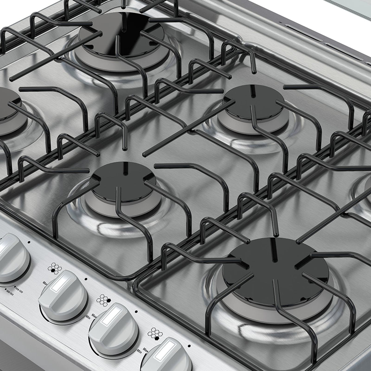 Whirlpool WF7419D estufa Independiente Gas licuado del petróleo (LPG) Gris