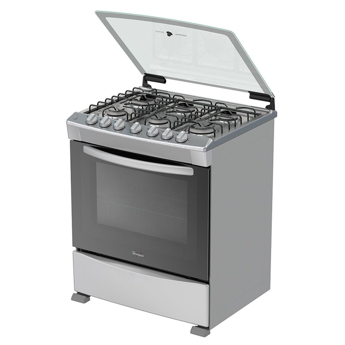 Whirlpool WF7419D estufa Independiente Gas licuado del petróleo (LPG) Gris