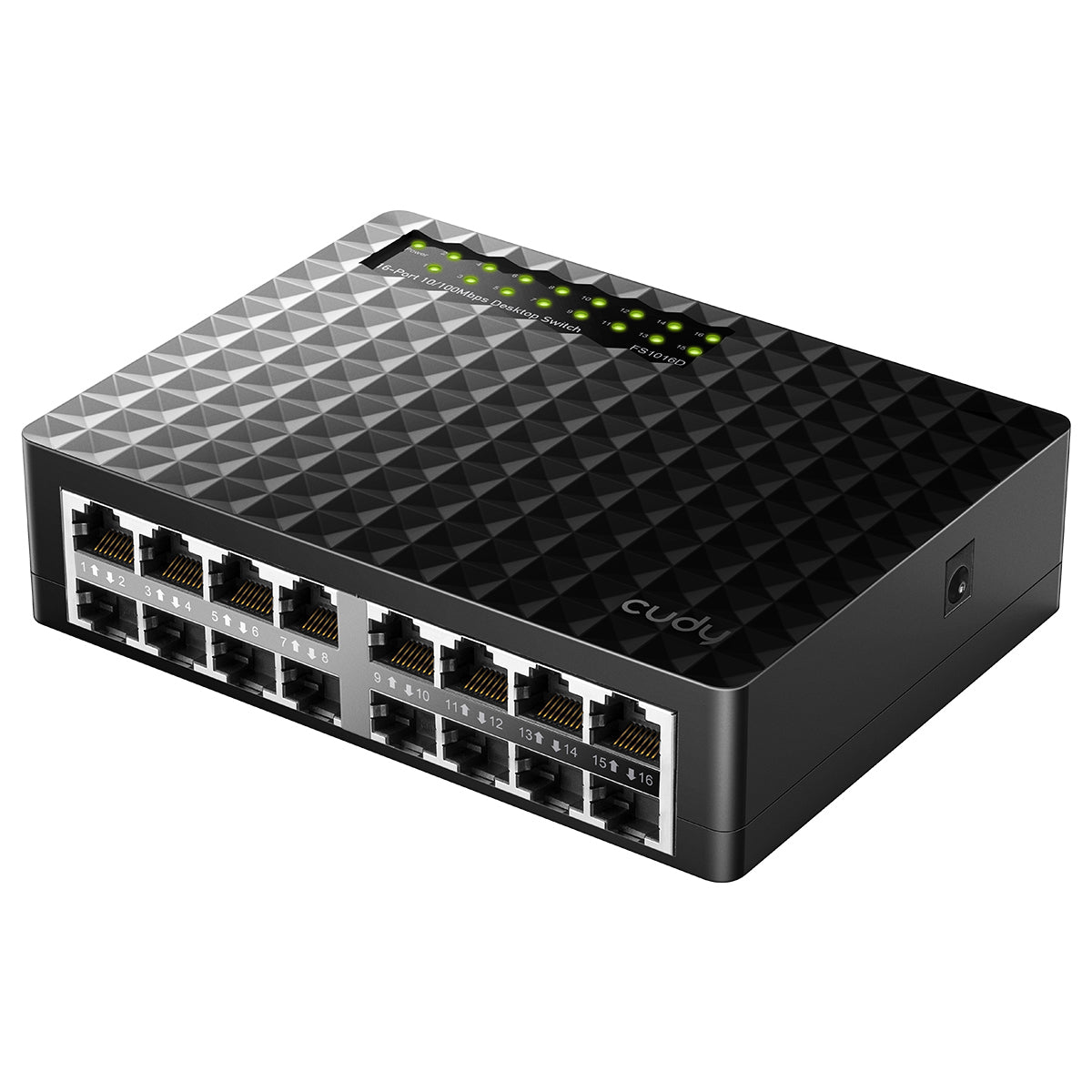 Cudy FS1016D dispositivo de redes Fast Ethernet (10/100) Negro, Bidireccional completo (Full duplex)