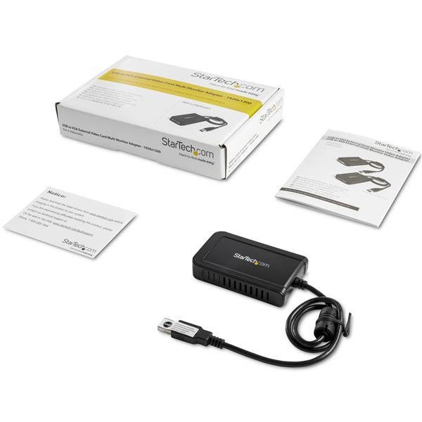 StarTech.com Adaptador de Vídeo Externo USB a VGA - Tarjeta Gráfica Externa Cable - 1920x1200 adaptadores gráficos usb USB tipo A 2.0 1 Si