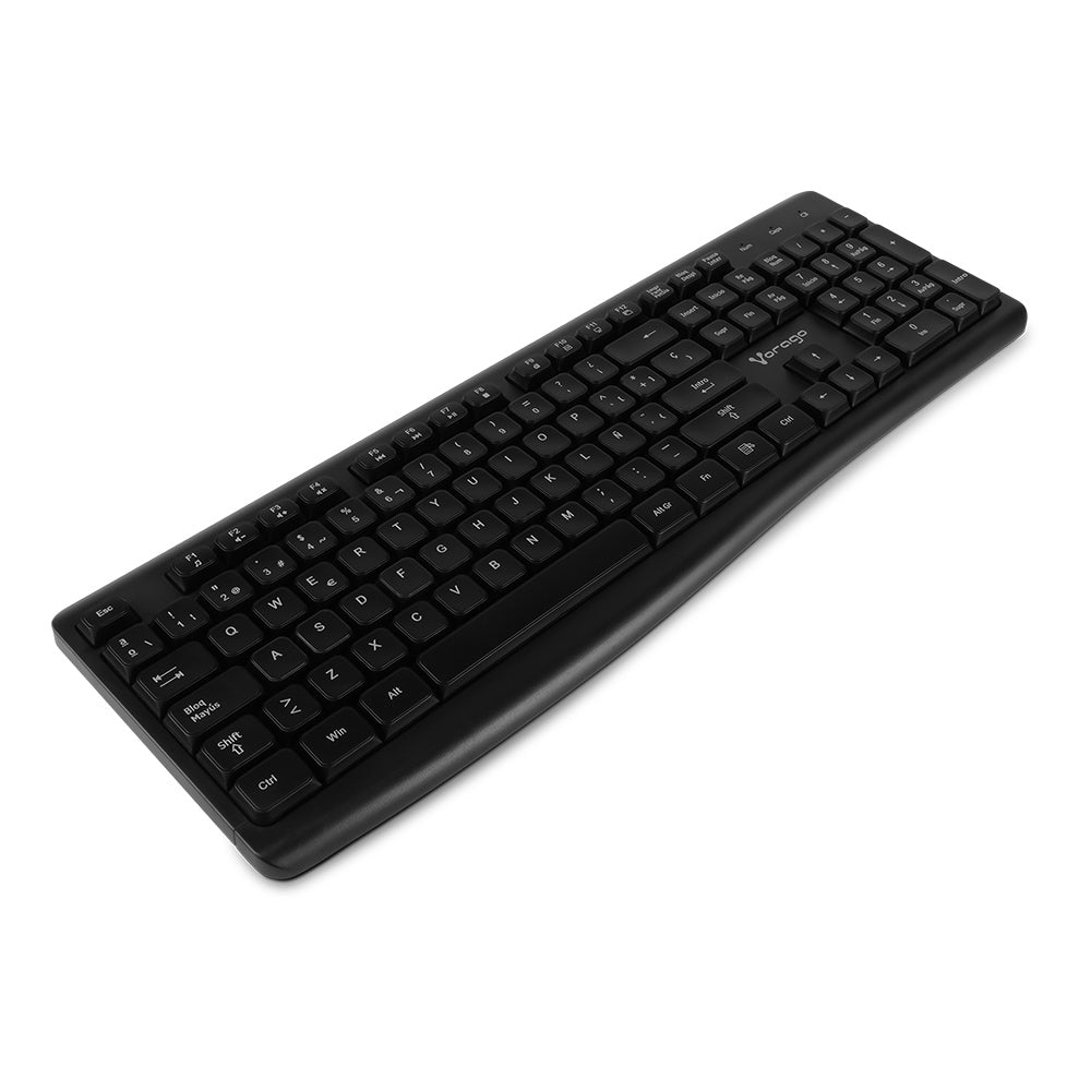 Vorago KM-200 V2 teclado Universal RF inalámbrico QWERTY Español Negro, Tamaño completo (100%)