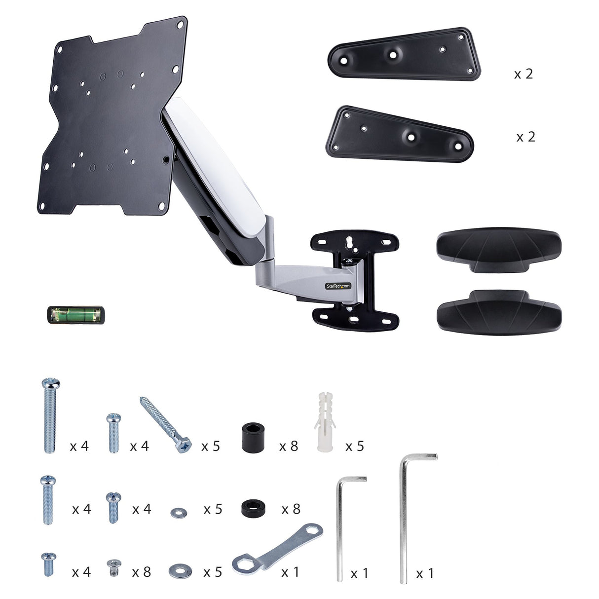 StarTech.com Soporte VESA de Pared para TV de 23 a 55 Pulgadas - Soporte Mural VESA - Ajustable con Movimiento Total - Brazo Colgador para Televisor - 30kg - Inclinación - Giro soportes para tv 30 kg 58,4 cm (23") 1 139,7 cm (55")