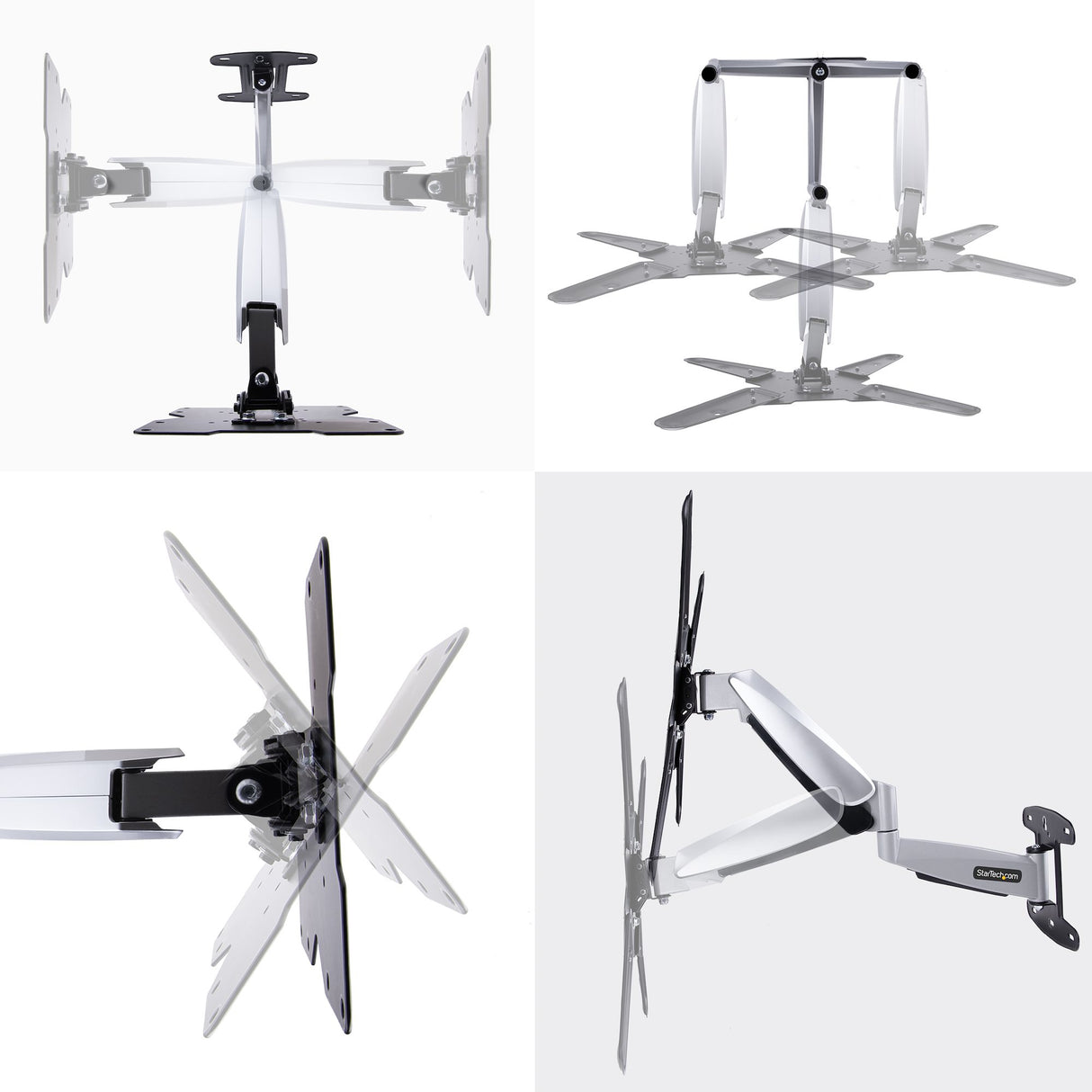 StarTech.com Soporte VESA de Pared para TV de 23 a 55 Pulgadas - Soporte Mural VESA - Ajustable con Movimiento Total - Brazo Colgador para Televisor - 30kg - Inclinación - Giro soportes para tv 30 kg 58,4 cm (23") 1 139,7 cm (55")