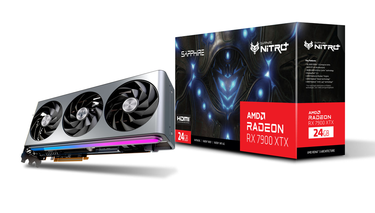 Sapphire NITRO+ Radeon RX 7900 XTX Vapor-X AMD 24 GB GDDR6, 384 Bit, 7680 x 4320 Pixeles, PCI Express x16 4.0