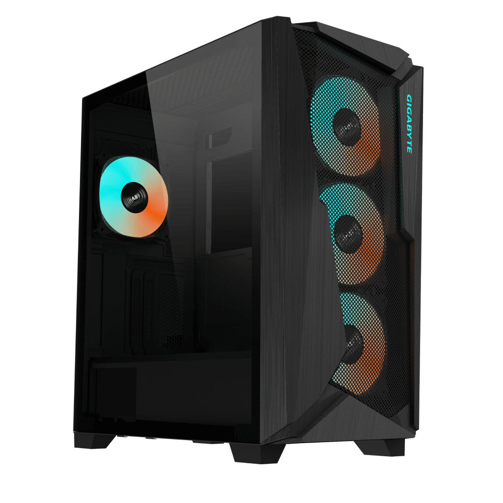 GIGABYTE C301 GLASS carcasas ordenador Vidrio, Plástico, Acero Midi Tower PC Negro