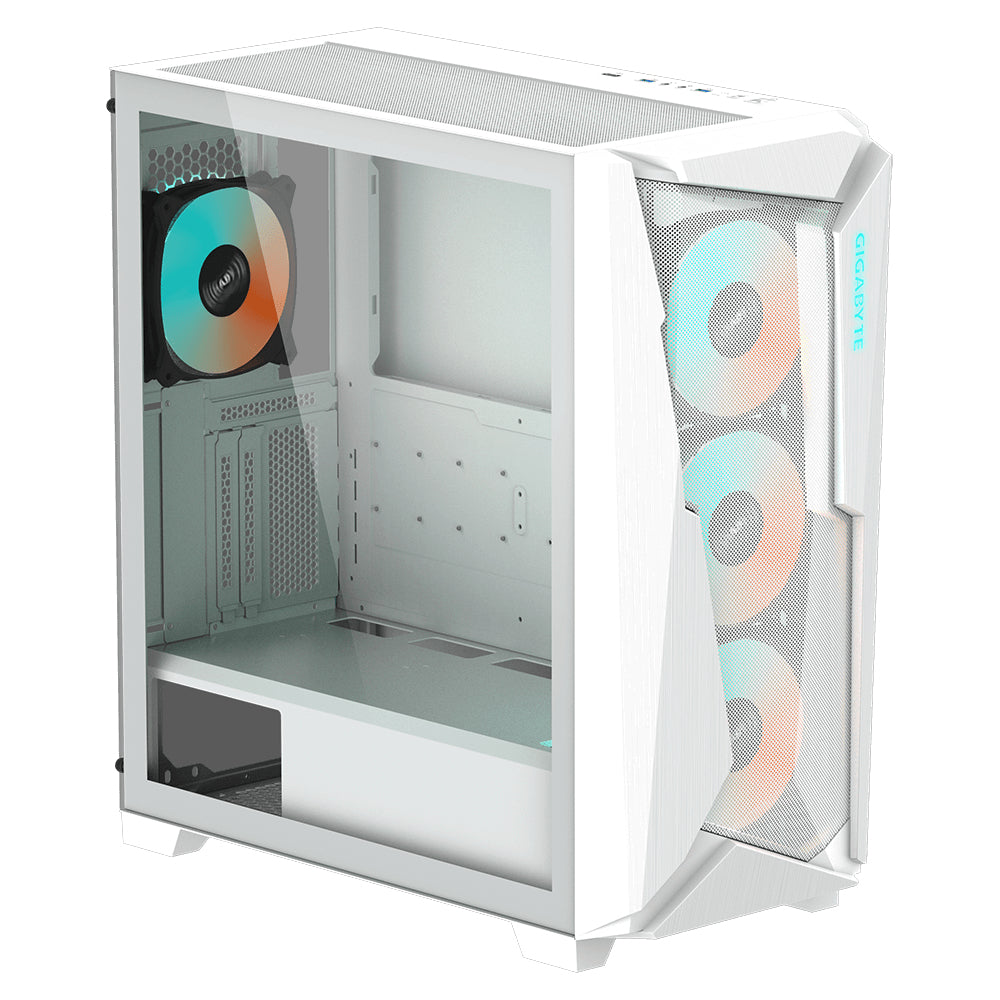 GIGABYTE GIGABYTE C301 GLASS WHITE carcasas ordenador Vidrio, Plástico, Acero Midi Tower PC Blanco