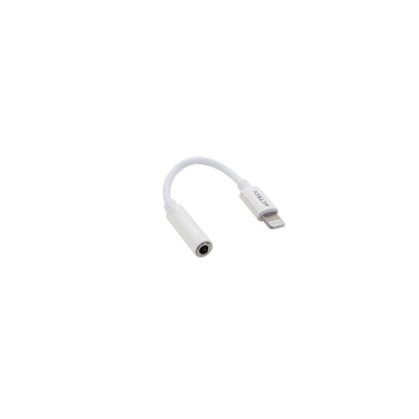 Acteck Shift Plus AL405 cable de audio 0.11 m 3,5mm Lightning Blanco, Hembra, Macho