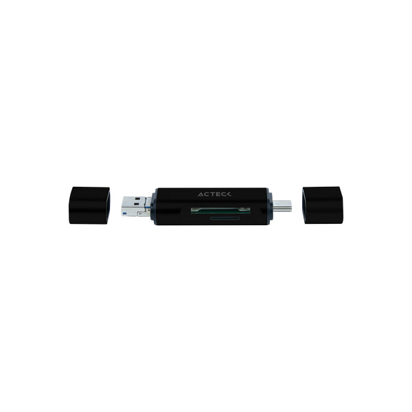 Acteck GATE EDIT DH450 lector de tarjeta USB 3.2 Gen 1 (3.1 Gen 1) Type-A/Type-C Plata, MicroSD (TransFlash)