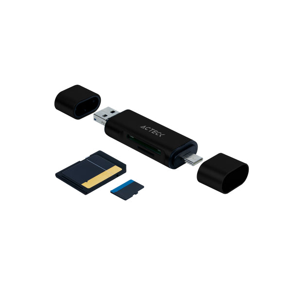 Acteck GATE EDIT DH450 lector de tarjeta USB 3.2 Gen 1 (3.1 Gen 1) Type-A/Type-C Plata, MicroSD (TransFlash)