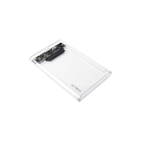 Acteck ARMOR CLEAR HC440 Carcasa para SSD Blanco 2.5", SATA, 5 Gbit/s, Conexión USB