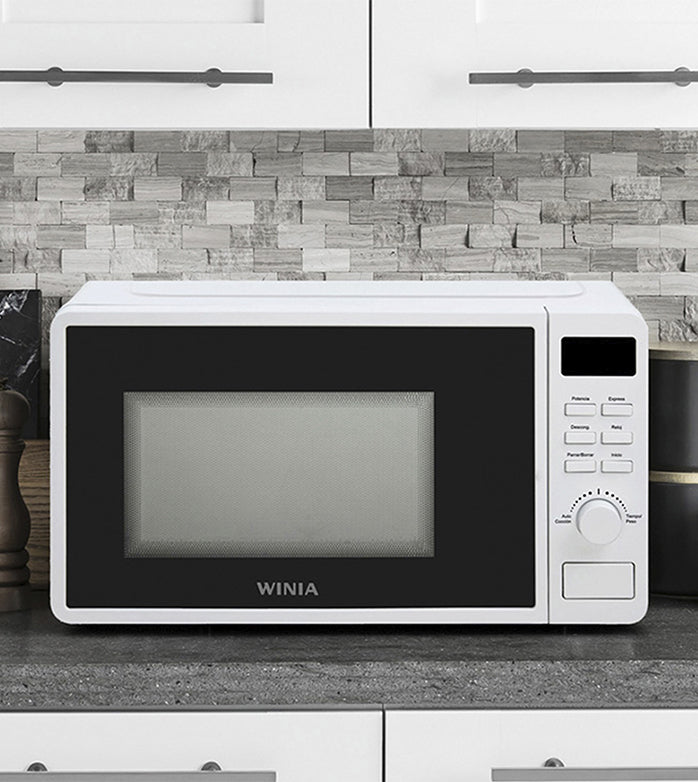 WINIA KOS-61WW microondas Negro, Blanco Solo microondas Mostrador, Pantalla incorporada, LED, Botones