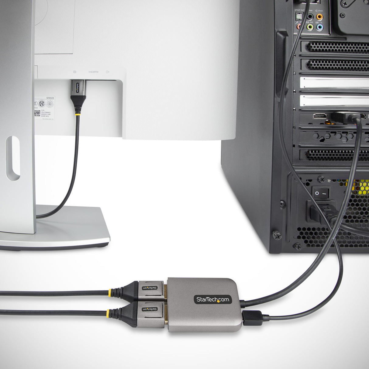 StarTech.com Hub MST de 2 Puertos DisplayPort 1.4 - Divisor Splitter DP para 2 Monitores - Adaptador DisplayPort a 2x Di