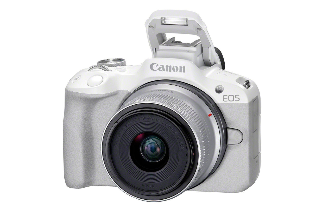 Canon EOS R50 Mirrorless Camera with 18-45mm Lens MILC 24.2 MP CMOS 6000 x 4000 Pixeles Blanco, 4K Ultra HD, Pantalla táctil