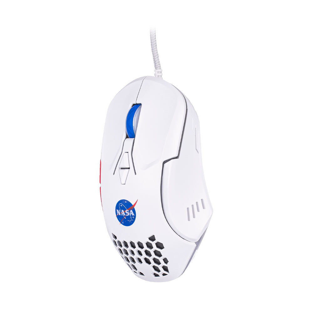 TechZone NS-GM03 ratón Juego Diestro USB tipo A Óptico 6000 DPI, Azul, Rojo, Blanco