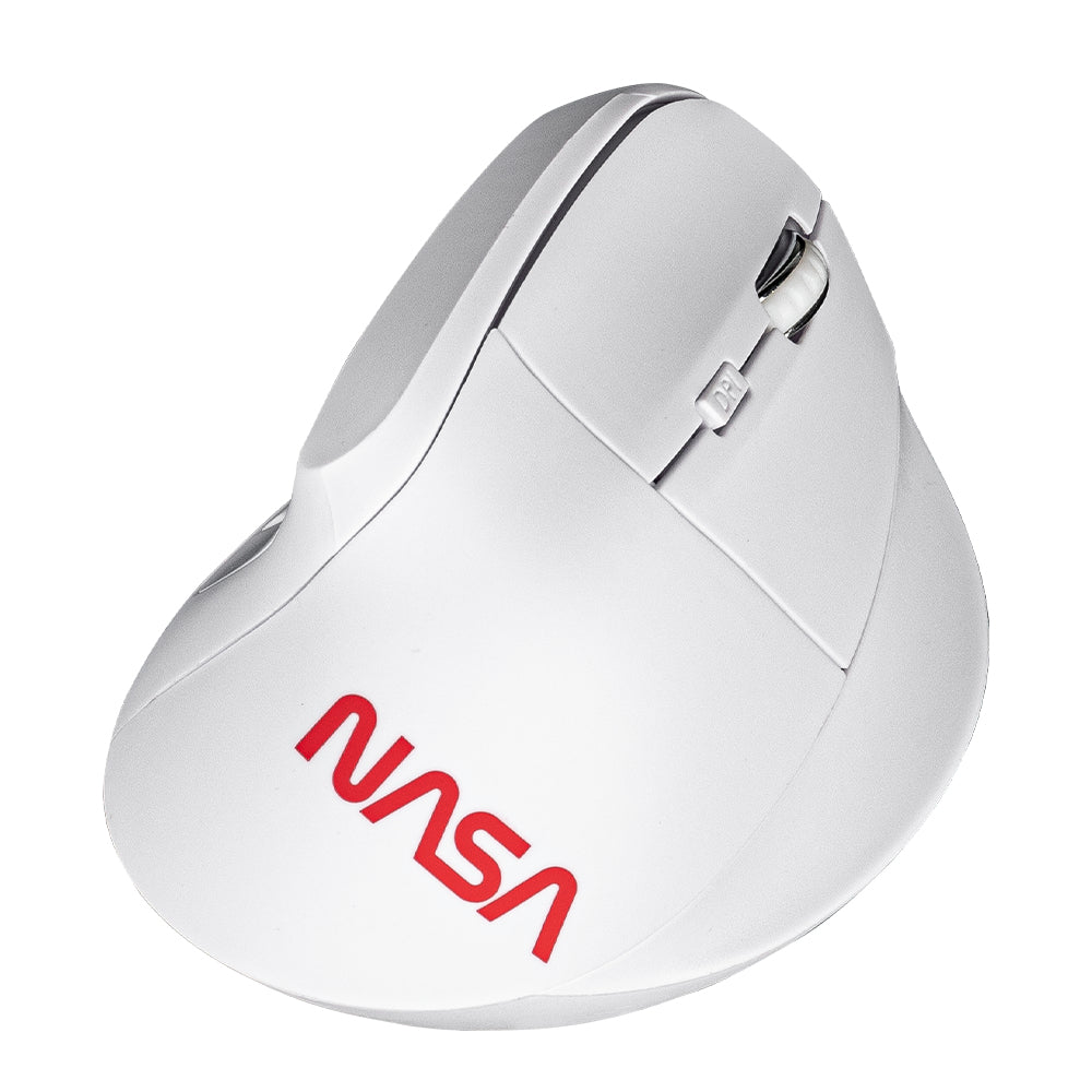 TechZone NS-MIS02 ratón Oficina Diestro RF inalámbrico 1600 DPI, Diseño vertical, Blanco