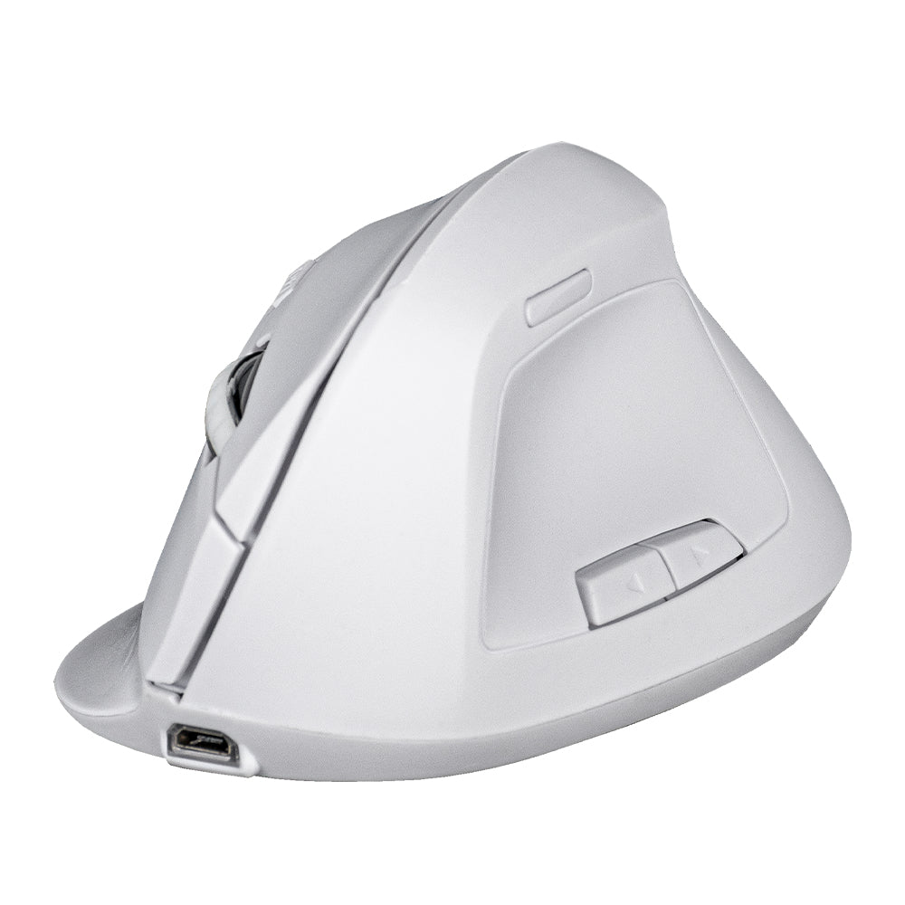 TechZone NS-MIS02 ratón Oficina Diestro RF inalámbrico 1600 DPI, Diseño vertical, Blanco