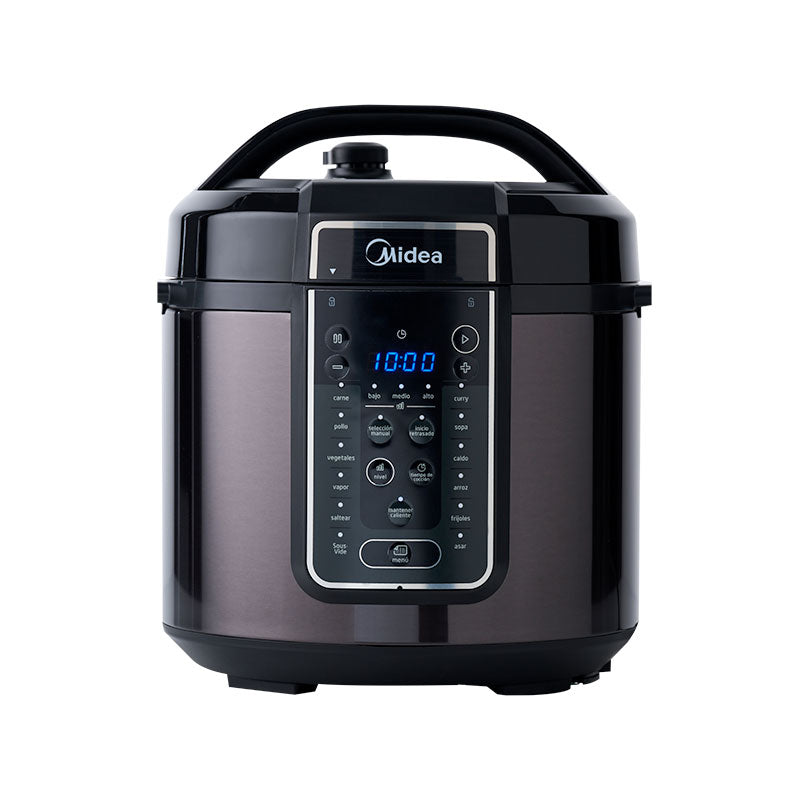 Midea Olla Presión Eléctrica MPC6N2SDSS 6 Lts, 1000W, Acero Inoxidable