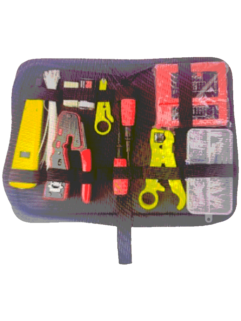 Kit de Herramientas para Instalación de Redes Pass-Through: Crimpadora RJ45, Probador de Cables, Pelacables y Accesorios