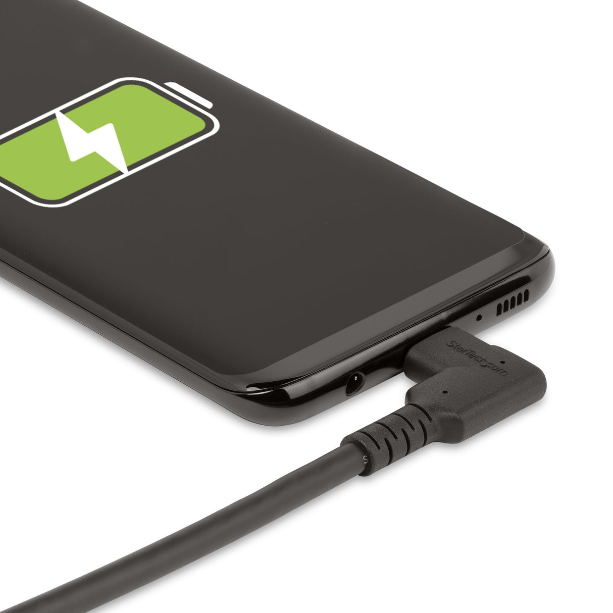 StarTech.com Cable USB-C de 1m - Acodado - USB 10 Gbps - Entrega de Alimentación de 100W (5A) - Modo Alt. de DP 8K 60 Hz