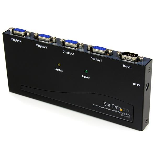 StarTech.com ST124PRO divisores de vídeo VGA 4x VGA 4 Negro
