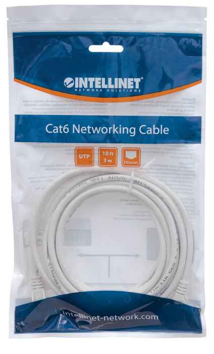 CABLE INT PATCH CAT 6 3.0M (10.0 F) UTP BLANCO CABLE DE RED