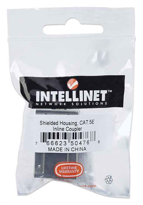 Intellinet COPLE RJ45-RJ45 CAT5E MODULAR METALICO UTP FTP conectores RJ-45 Plata Metal Cat5e