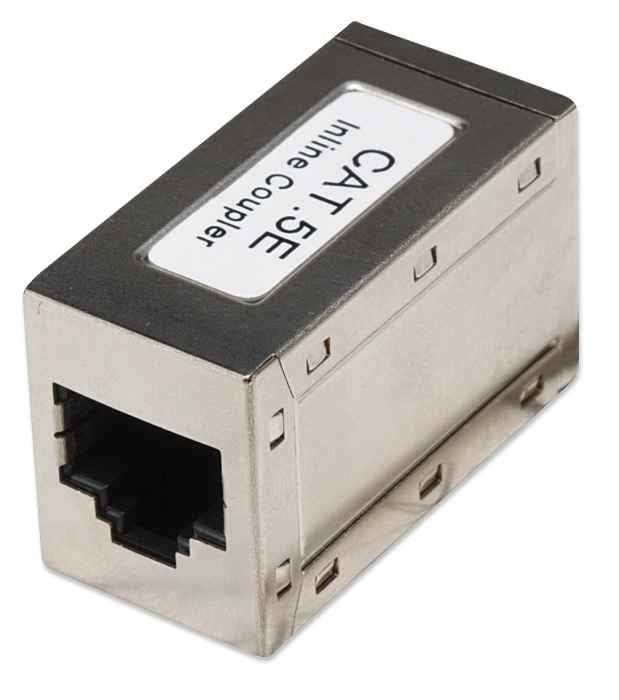 Intellinet COPLE RJ45-RJ45 CAT5E MODULAR METALICO UTP FTP conectores RJ-45 Plata Metal Cat5e