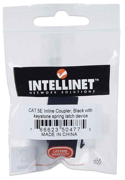 Intellinet COPLE RJ45 A RJ45 CAT5e KEYSTONE NEGRO UTP conectores RJ-45 Negro Plástico Cat5e