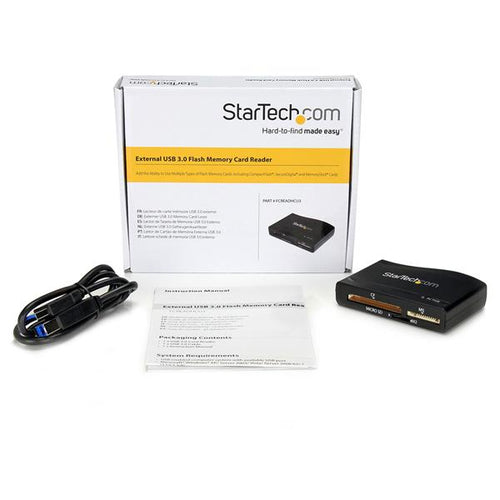 StarTech.com Lector Multi Tarjetas de Memoria Flash USB 3.0 Super Speed SD CF CompactFlash MS Lector de tarjetas CF, Mem