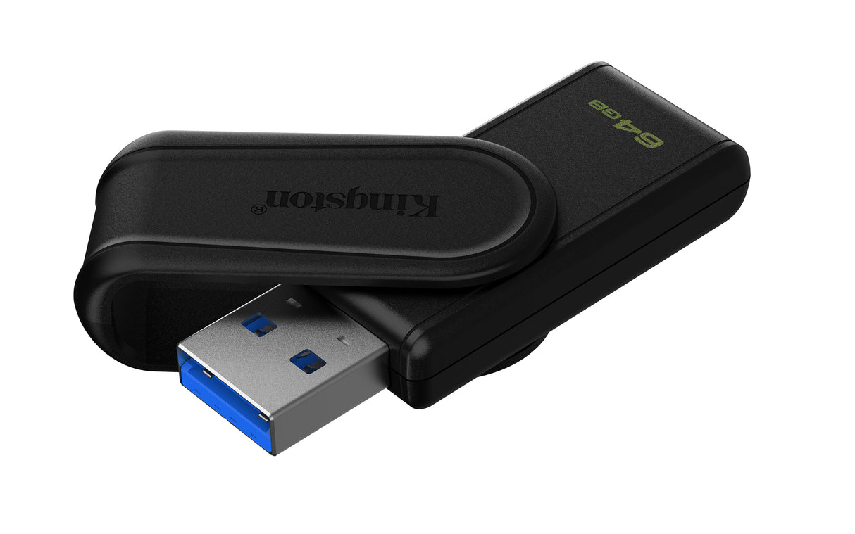 Kingston Technology 64GB Portable USB 3.2 Gen 1 DataTraveler Exodia S (Black/Black) Memoria Flash 64 GB USB tipo A 3.2 Gen 1 (3.1 Gen 1) Si