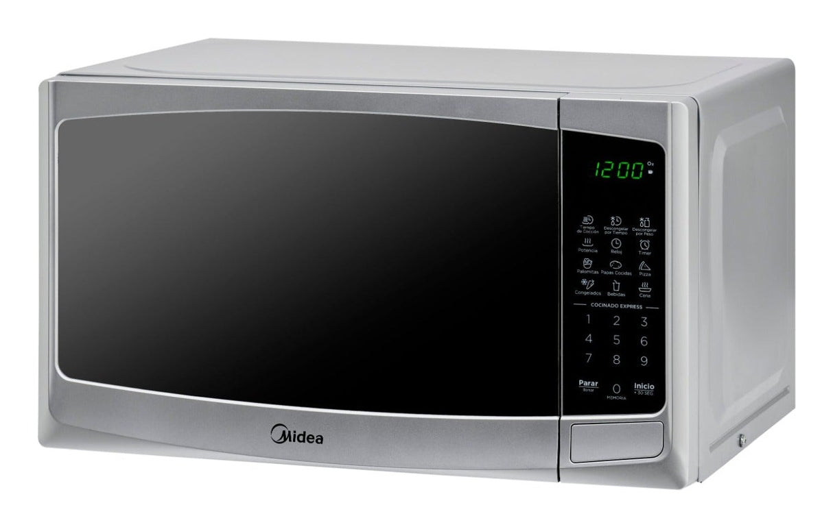 Midea MMDP11S2BG microondas Plata Solo microondas Mostrador 30 L 1050 W, Pantalla incorporada, LED