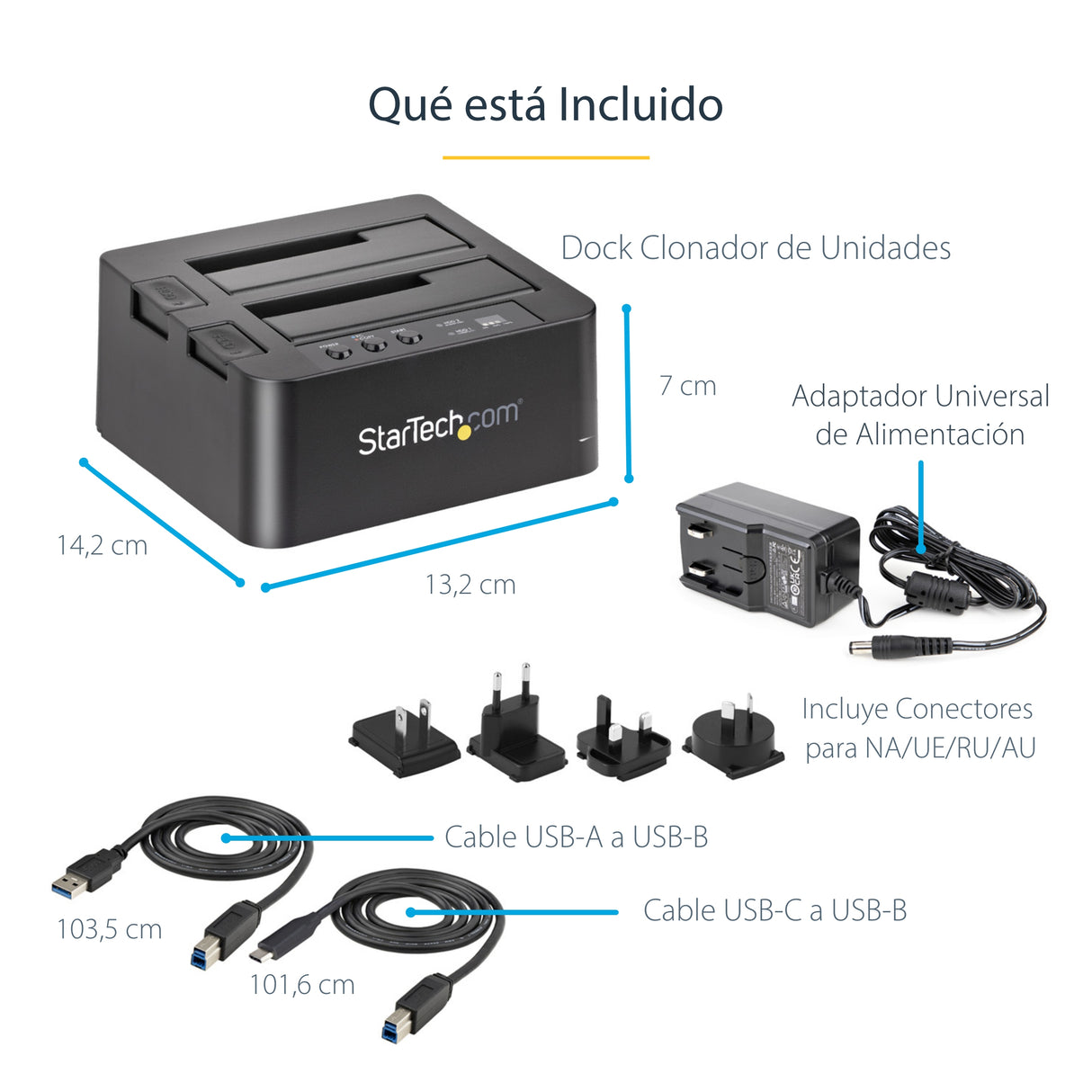 StarTech.com Duplicador Clonador Autónomo de Discos Duros o SSD SATA - Copiador de 2 Bahías - Base de Acoplamiento USB 3