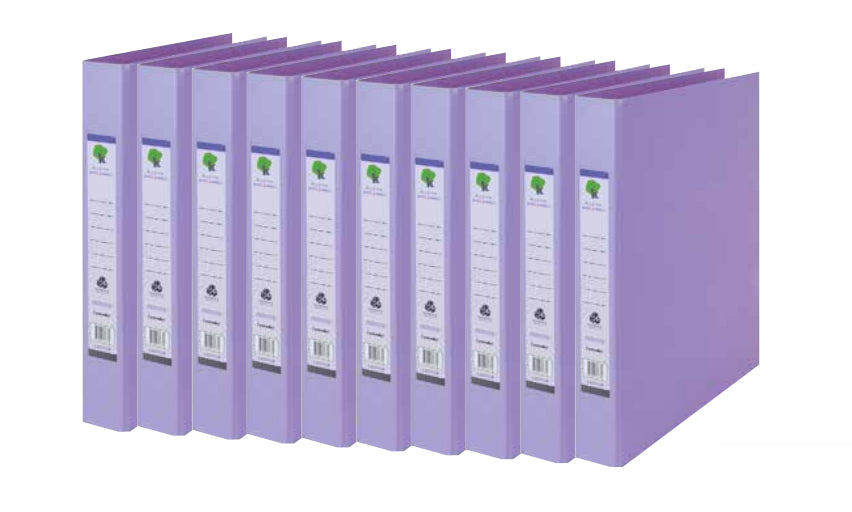 Techmakro KITCARP10-1LV carpeta de cartón Carta Lavanda, Anillo redondo, Almacenamiento, Cloruro de polivinilo (PVC)