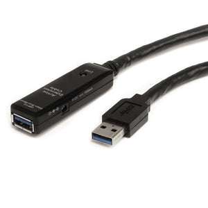 StarTech.com Cable Extensor Alargador USB 3.0 SuperSpeed Activo de 10m - USB A Macho a Hembra - Negro Cable USB 3.2 Gen 1 (3.1 Gen 1) USB A USB A Macho