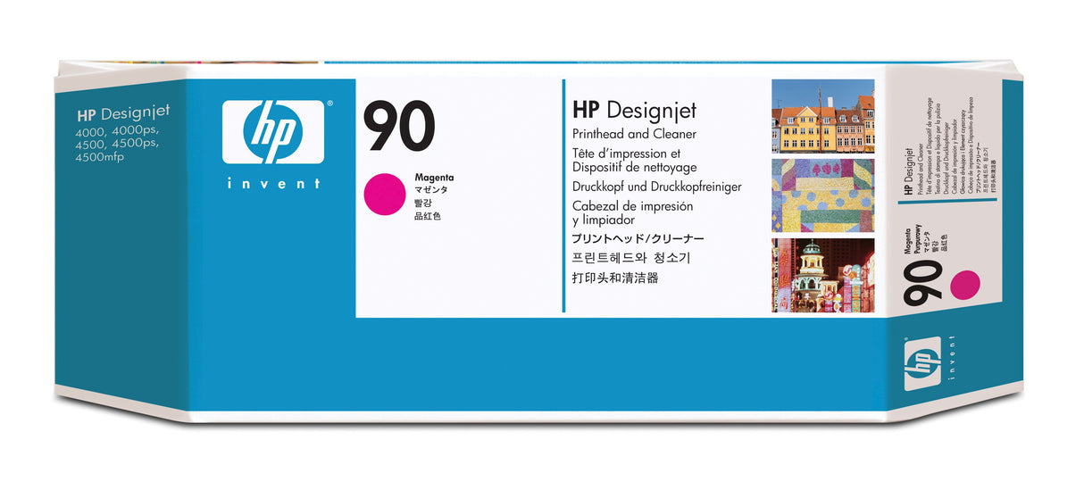 HP Cabezal de impresión 90 DesignJet magenta y limpiador de cabezales, Serie HP Designjet 4000/4500, Inyección de tinta térmica, C5056A
