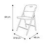 Lifetime Silla Plegable 2810, 83.9 cm, Blanca, Metal y Plástico