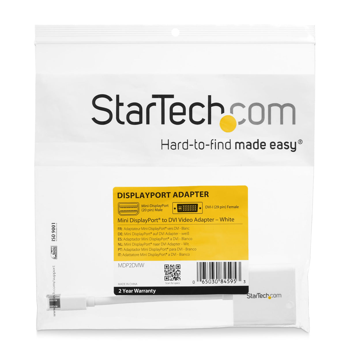 StarTech.com Adaptador Vídeo Mini DisplayPort Mini DP a DVI-I - Conversor Pasivo - 1920x1200 - Blanco Adaptadores de cab