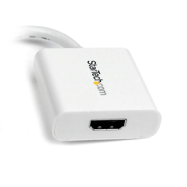 StarTech.com Adaptador Conversor de Vídeo Mini DisplayPort DP a HDMI - 1920x1200 - Pasivo - Blanco Cable Derecho Derecho 0,12 m Mini-DisplayPort