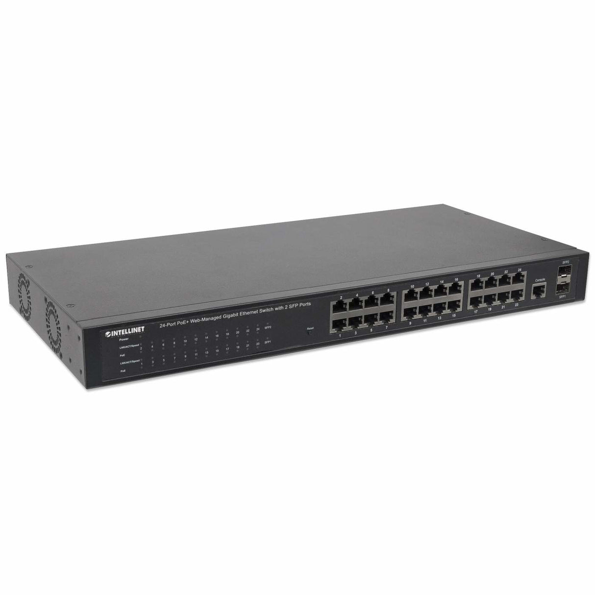 POE SWITCH GB 24 PTOS 19" 30W/PTO, 240W + 2 SFP