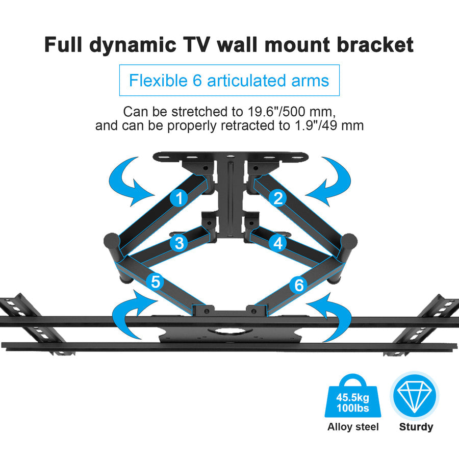 Sylvox Outdoor TV Wall Mount 190,5 cm (75") Negro
