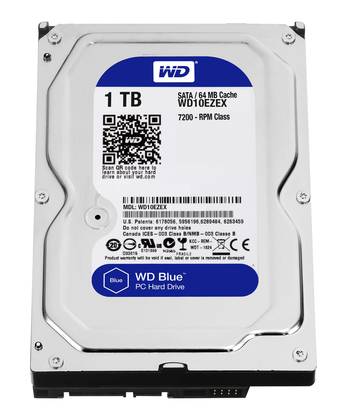 Western Digital Blue disco duro interno 1 TB 7200 RPM 64 MB 3.5" Serial ATA III