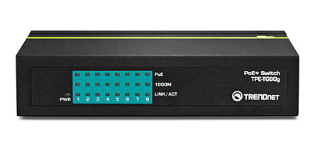 Trendnet TPE-TG80G switch No administrado Energía sobre Ethernet (PoE) Negro